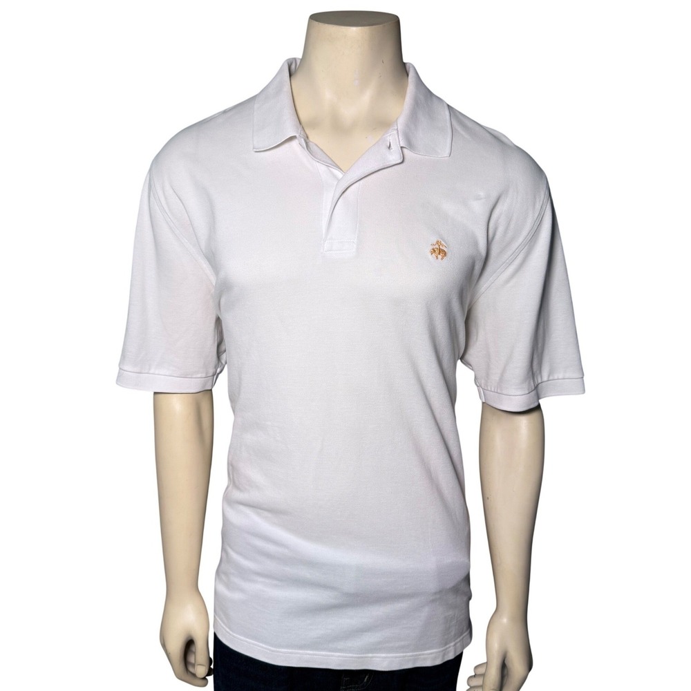Brooks Brothers Performance Polo Mens XL White Excellent Original Fit Cotton‎